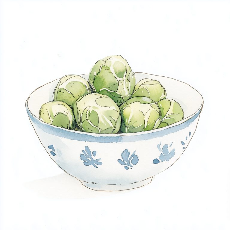 Watercolor Brussels Sprouts Bowl