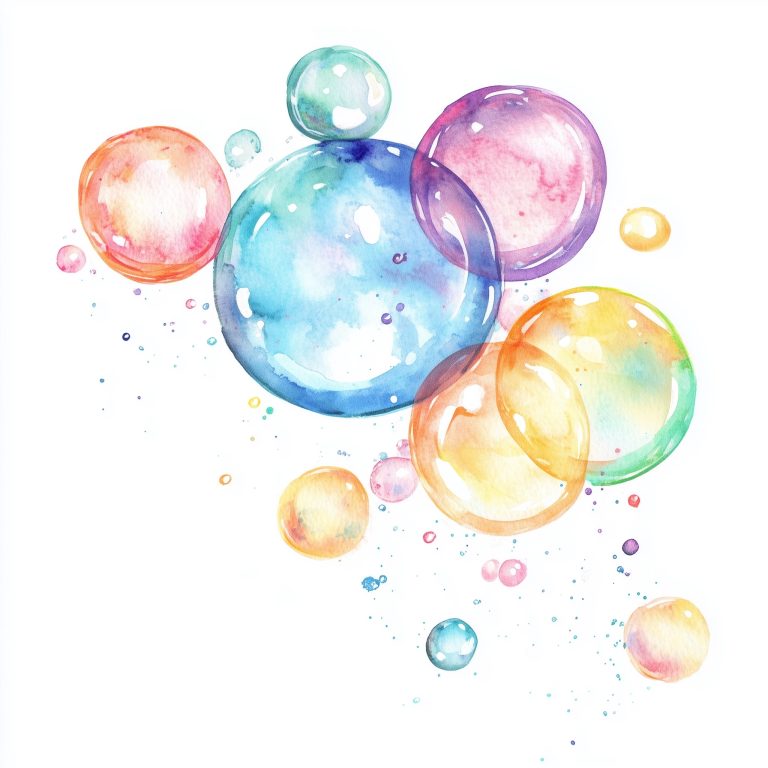 Watercolor Bubbles Isolated