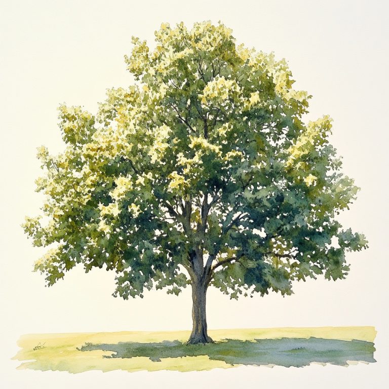 Watercolor Buckeye Tree