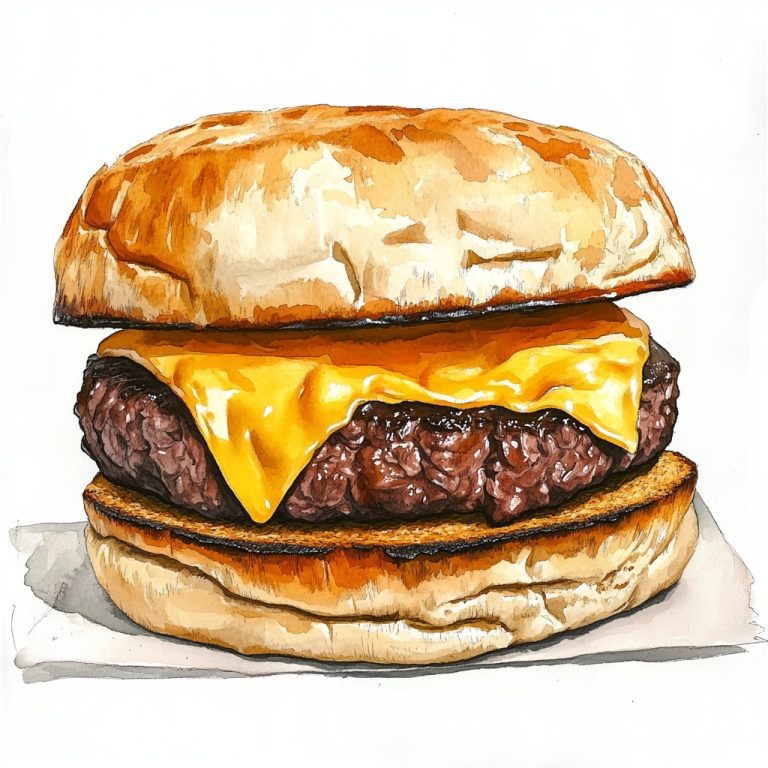 Watercolor Burger Delight