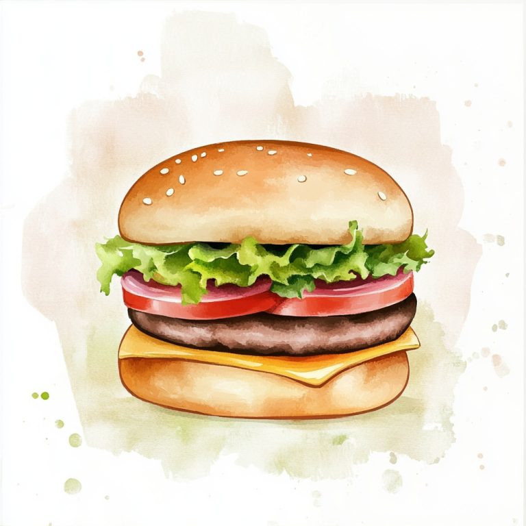 Watercolor Burger Icon