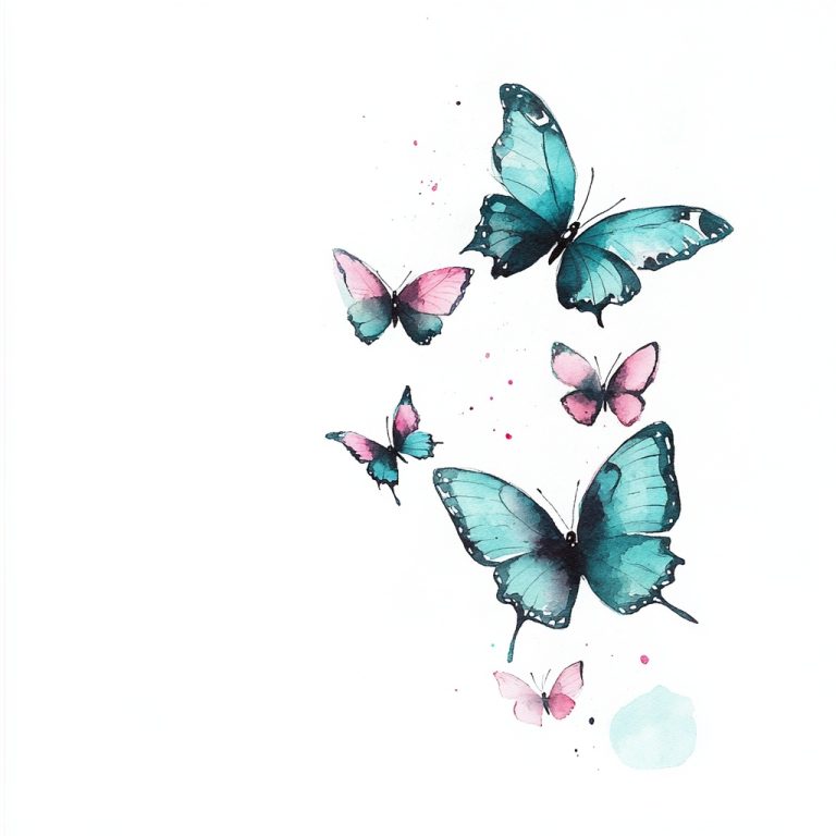 Watercolor Butterflies Ascending