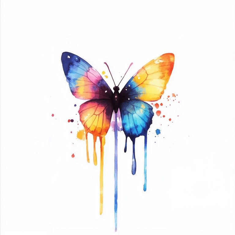 Watercolor Butterfly Drips