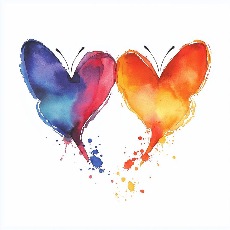 Watercolor Butterfly Hearts Logo