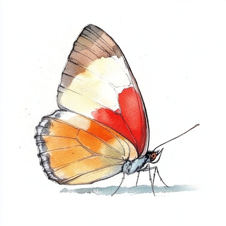 Watercolor Butterfly Sideview