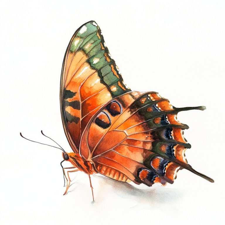 Watercolor Butterfly in Orange