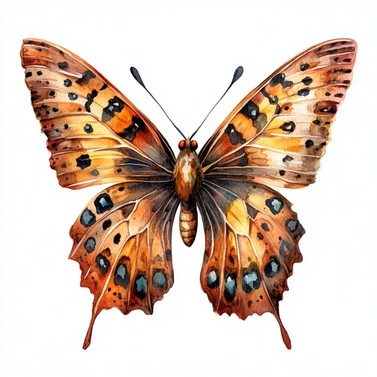 Watercolor Butterfly with Leopard Print