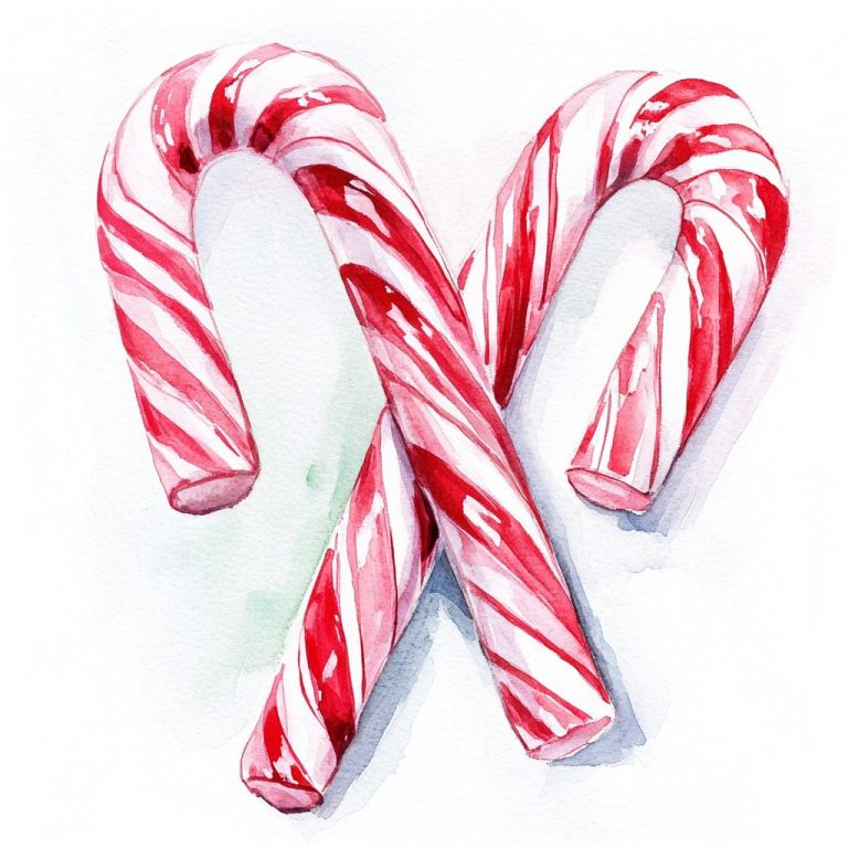 Watercolor Candy Cane Lane