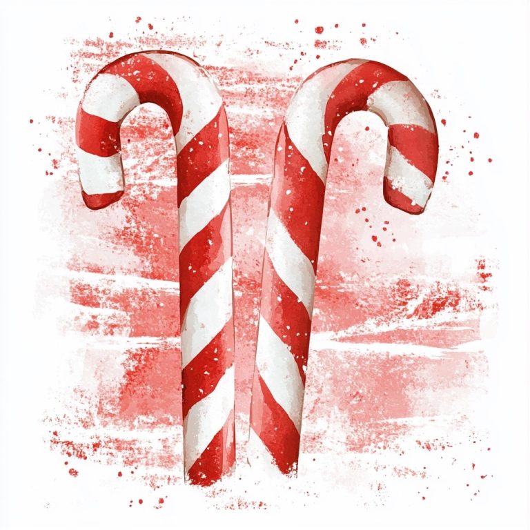 Watercolor Candy Cane Sign