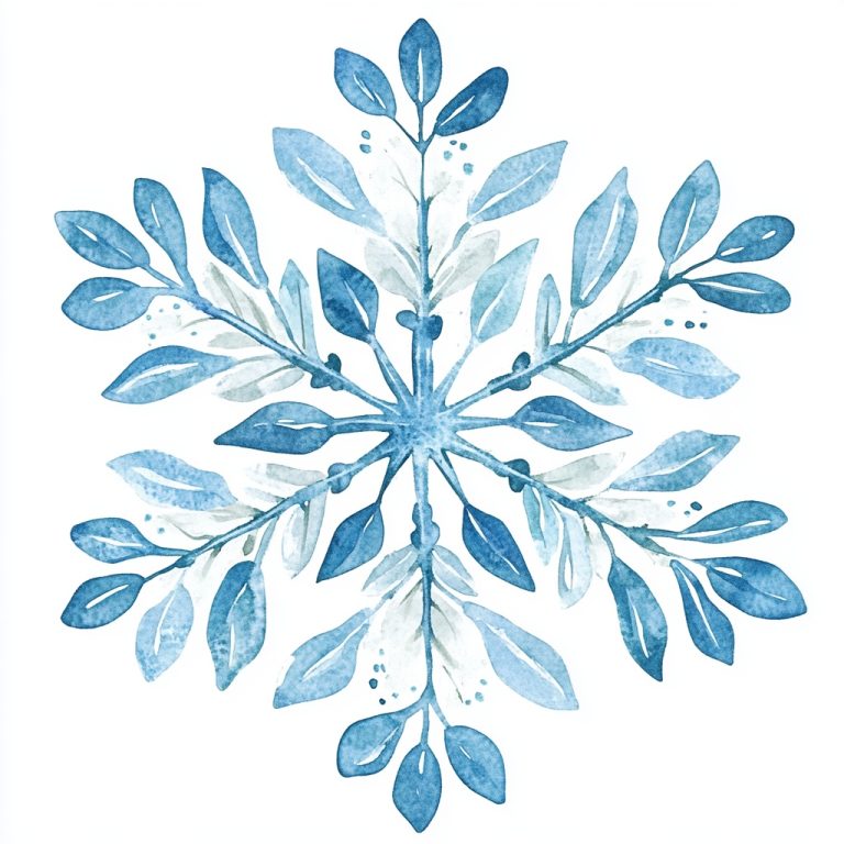 Watercolor Cartoon Snowflake Design