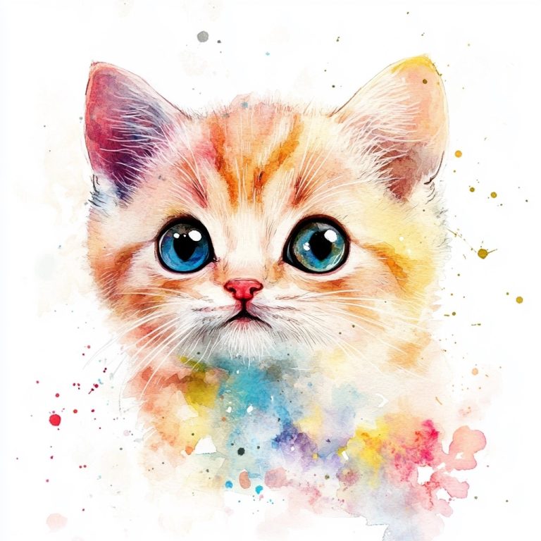 Watercolor Cat Design