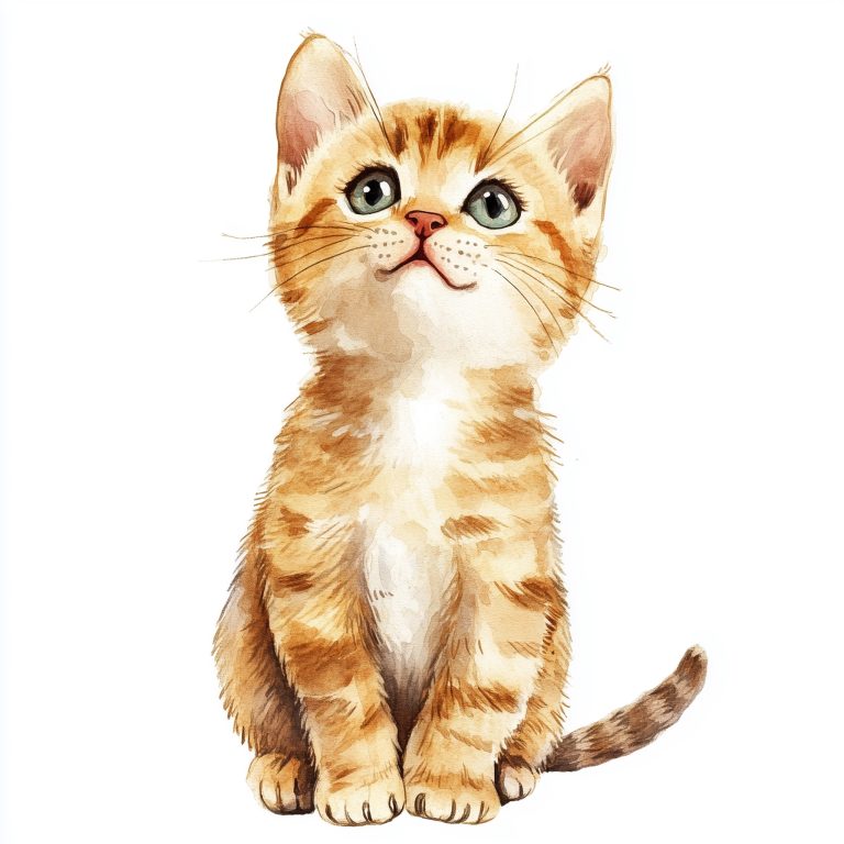 Watercolor Cat Illustration