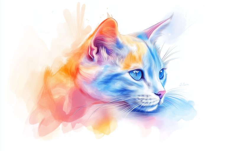 Watercolor Cat Tattoo Design scaled