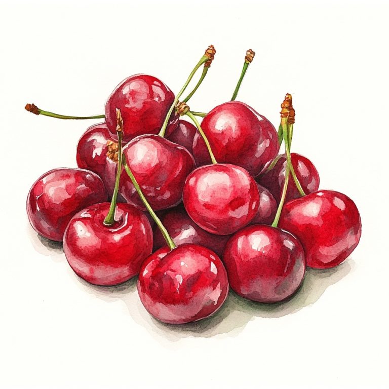 Watercolor Cherries and Pastille