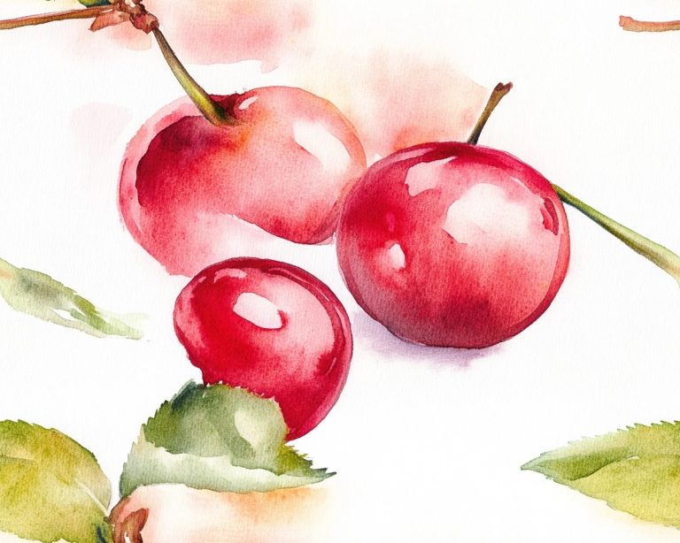 Watercolor Cherry Blossom Art