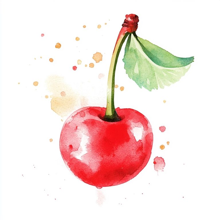 Watercolor Cherry Illustration