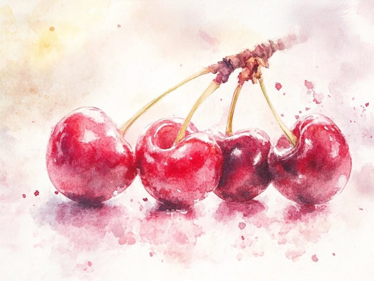 Watercolor Cherry Sacrifice Scene