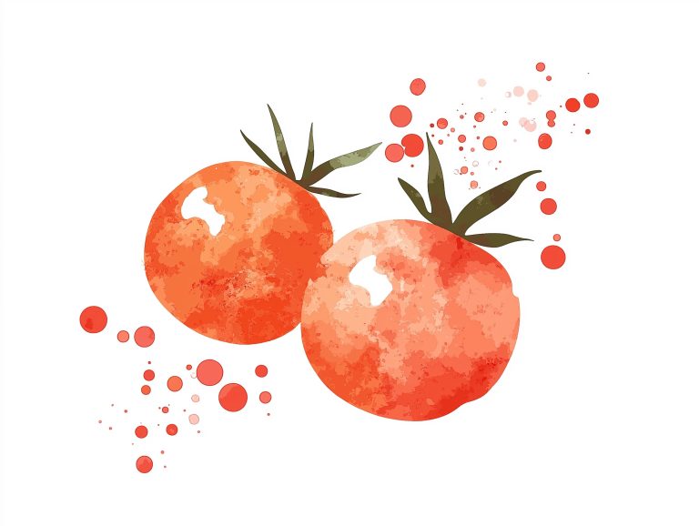 Watercolor Cherry Tomatoes Clipart