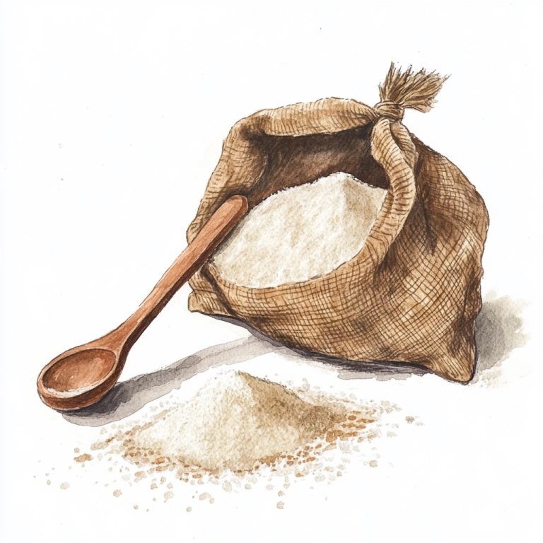 Watercolor Chestnut Flour Still Life