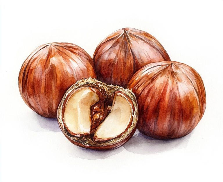 Watercolor Chestnuts Illustration