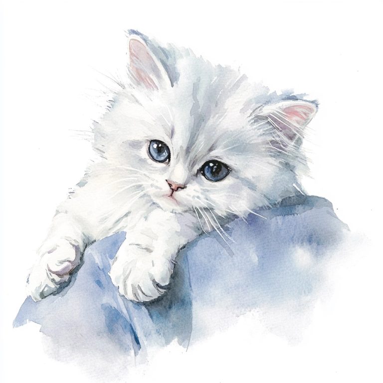 Watercolor Chinchilla Kitten