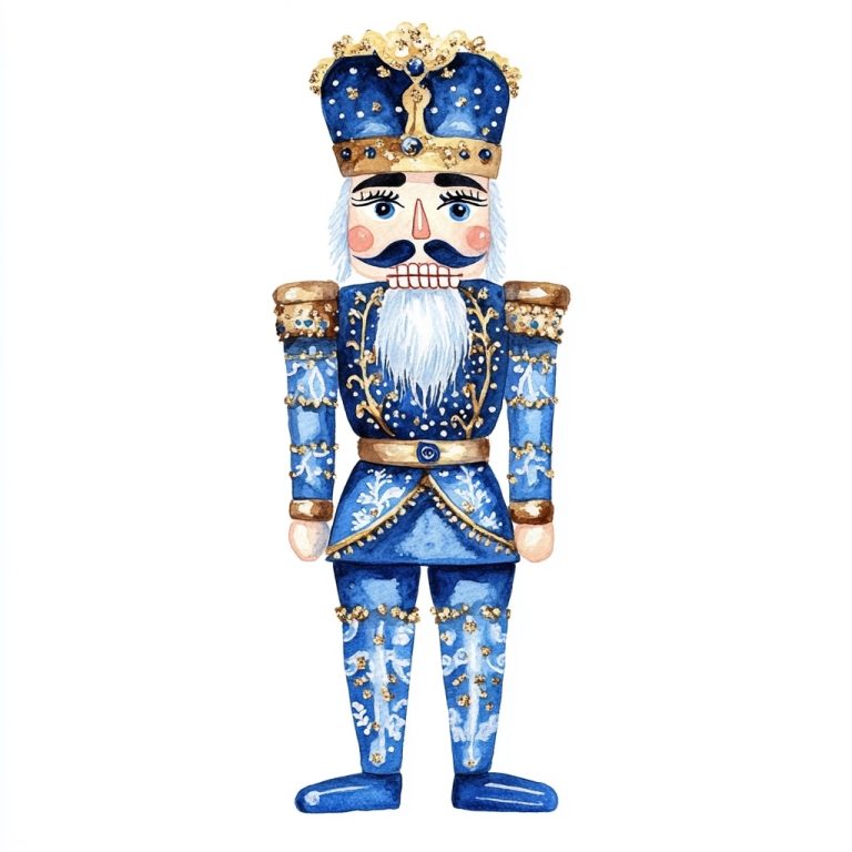 Watercolor Chinoiserie Nutcracker