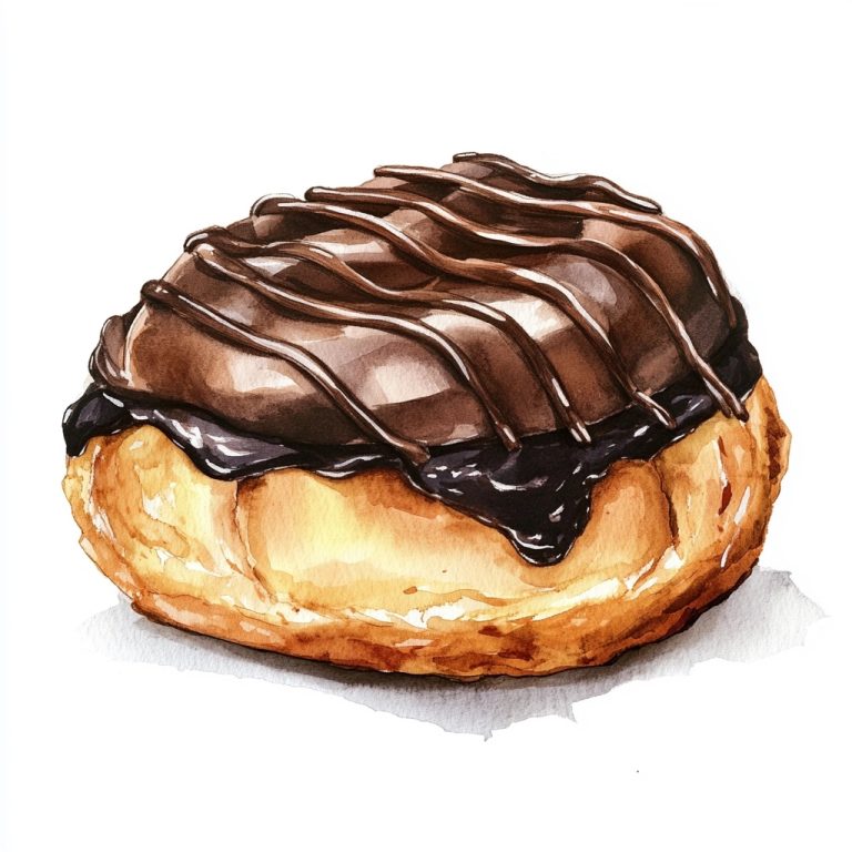 Watercolor Chocolate Pastry Clipart