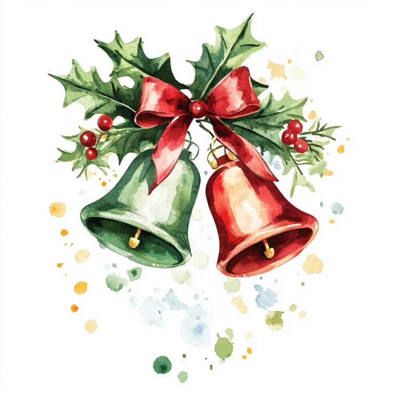 Watercolor Christmas Bells