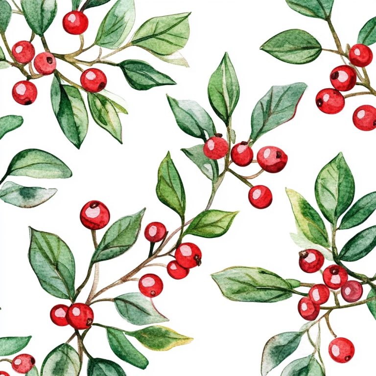 Watercolor Christmas Berries