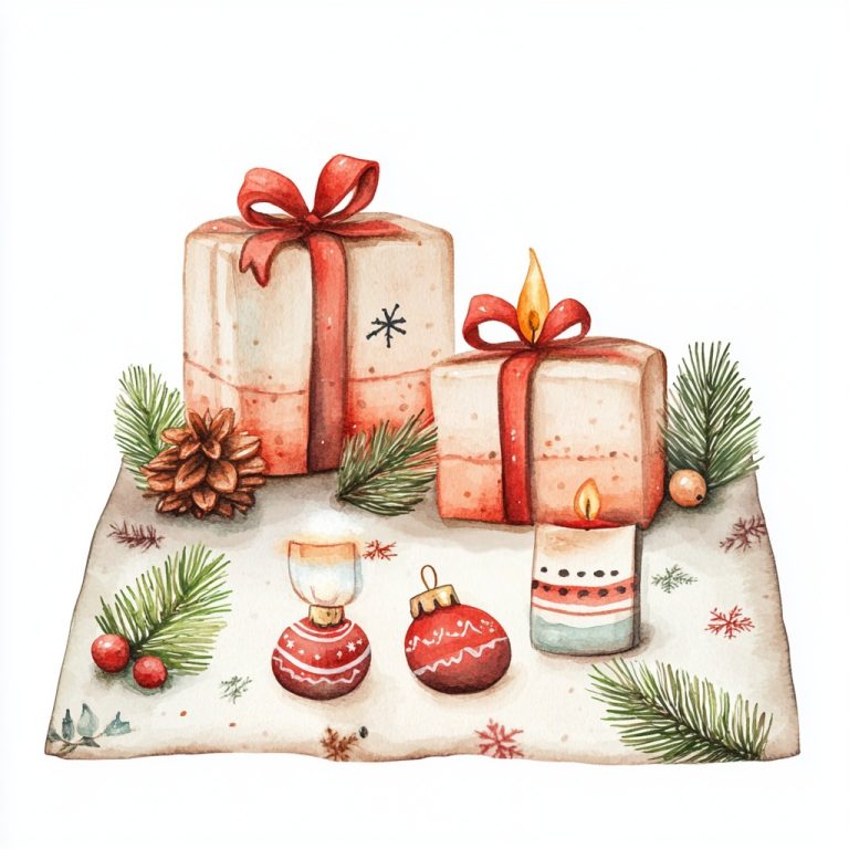 Watercolor Christmas Blanket Design