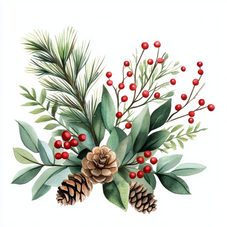 Watercolor Christmas Botanicals