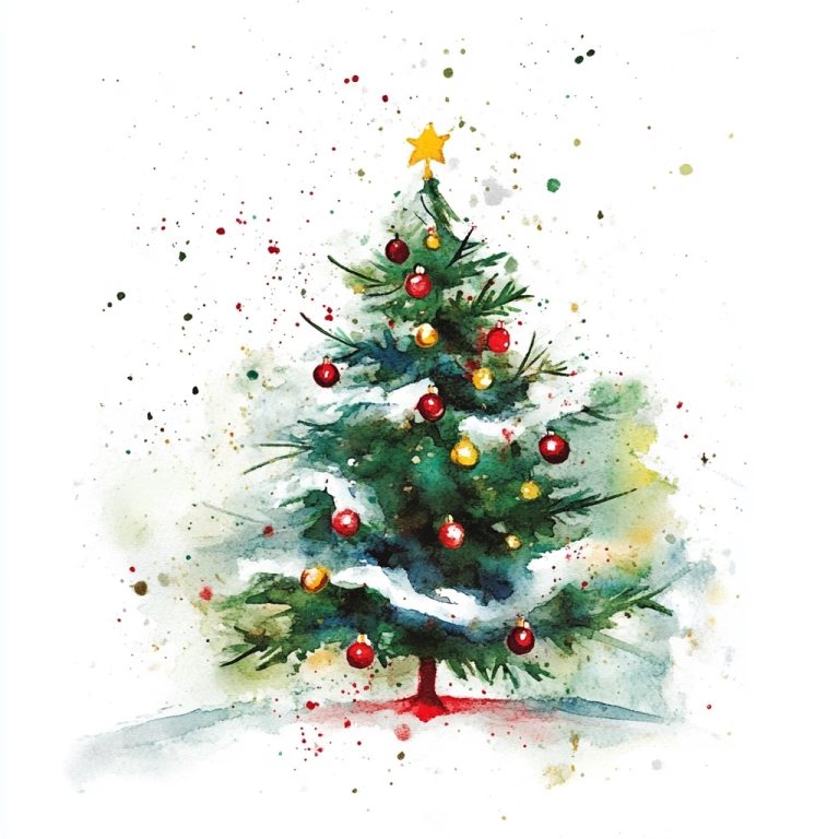 Watercolor Christmas Card Design