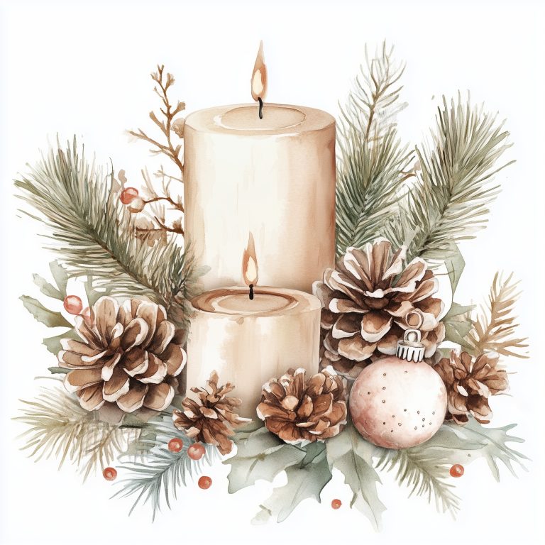 Watercolor Christmas Coffee Table Decor