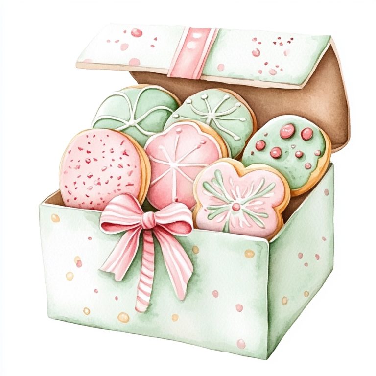 Watercolor Christmas Cookies Box