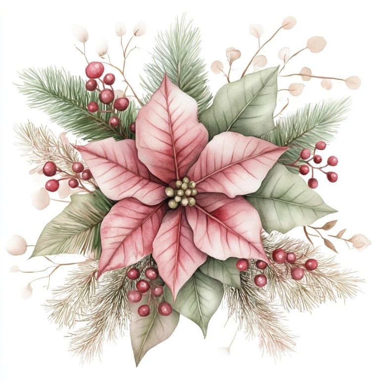 Watercolor Christmas Florals