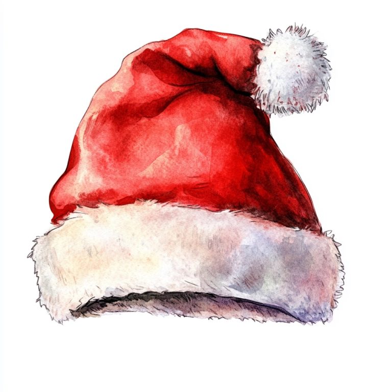 Watercolor Christmas Hat