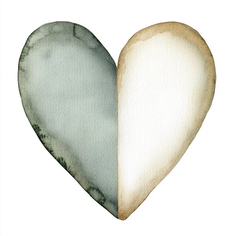 Watercolor Christmas Heart Design