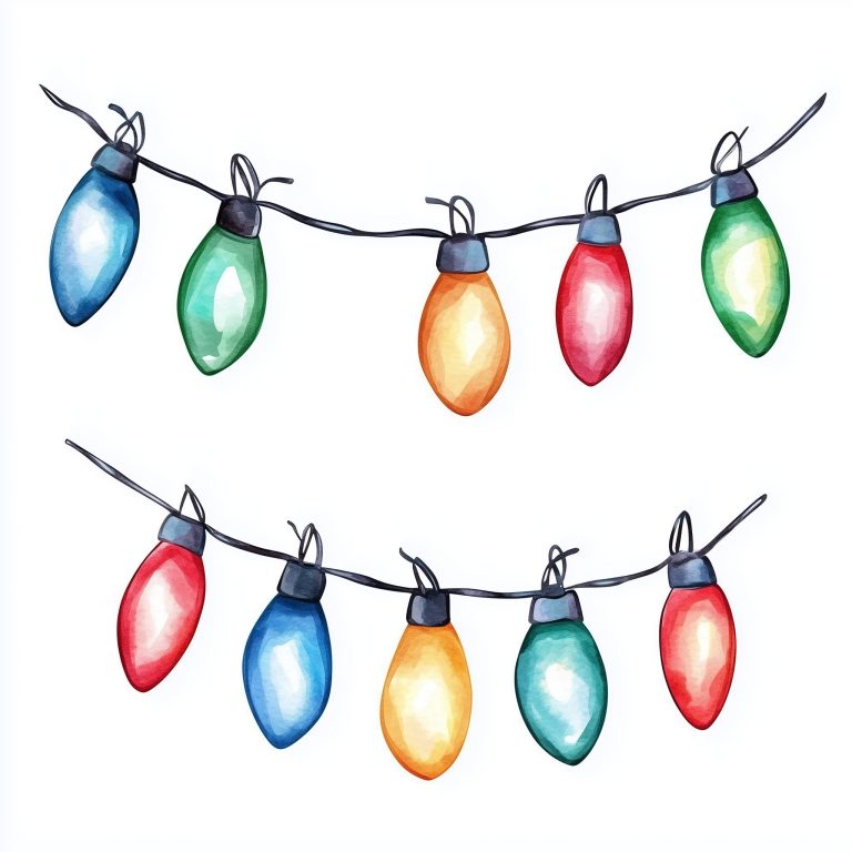 Watercolor Christmas Light Stickers