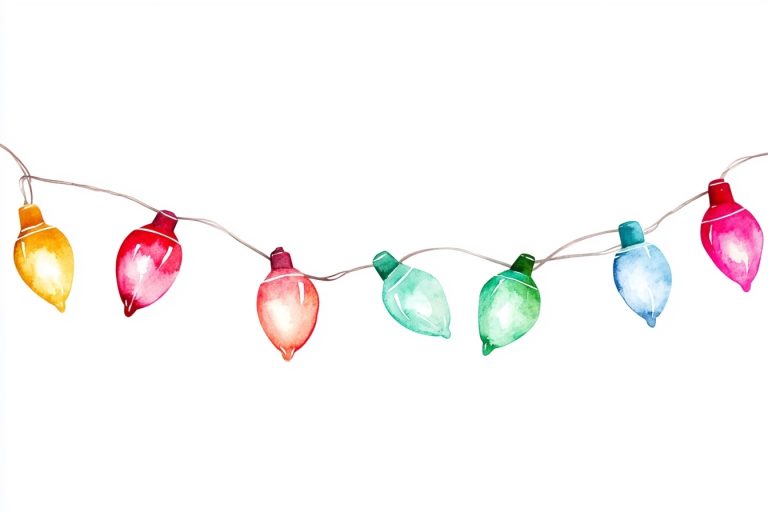 Watercolor Christmas Lights Display