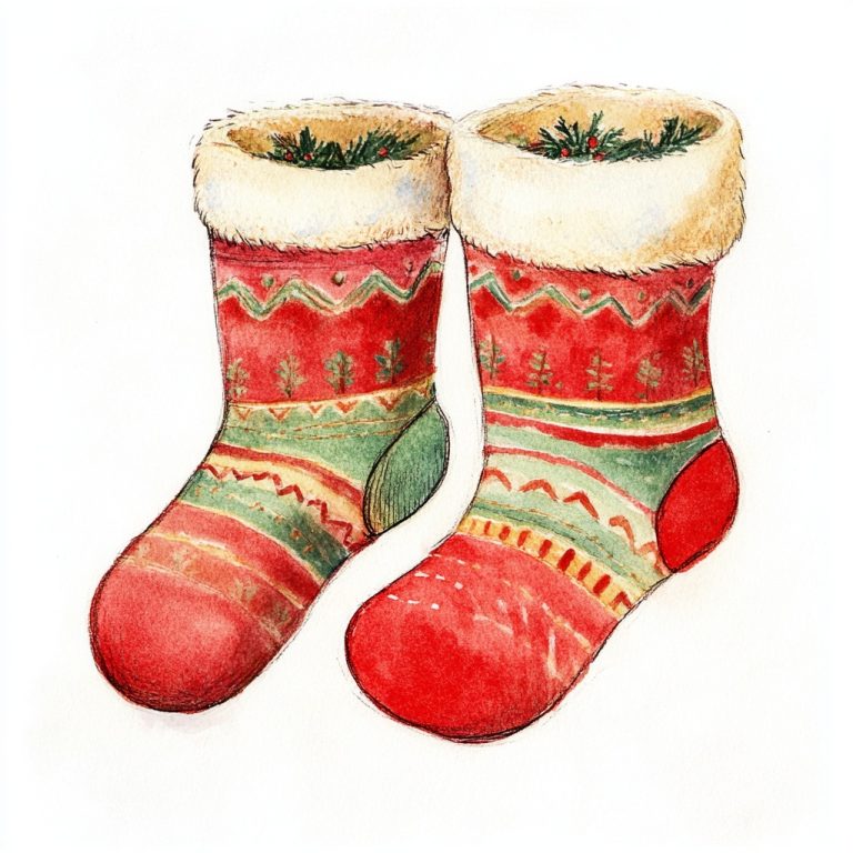 Watercolor Christmas Socks Design