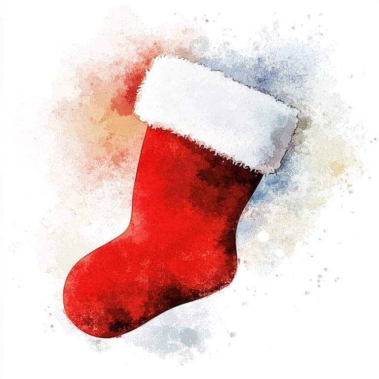 Watercolor Christmas Stocking