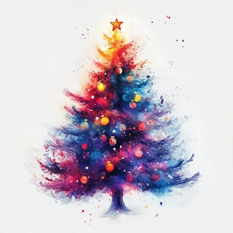 Watercolor Christmas Tree