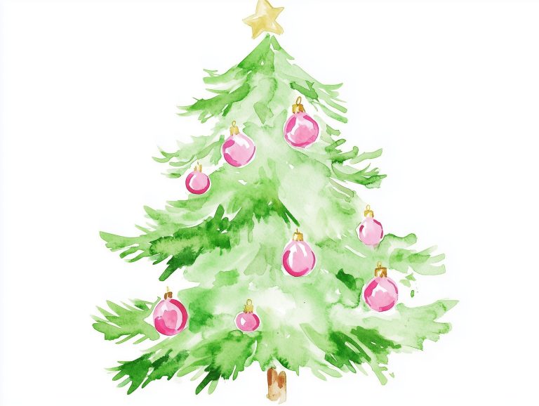 Watercolor Christmas Tree Art