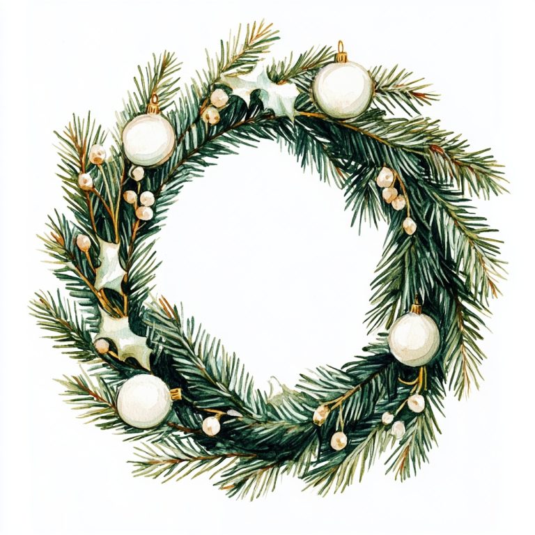 Watercolor Christmas Wreath Design