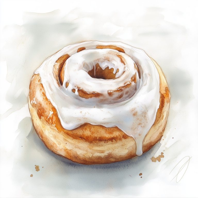 Watercolor Cinnamon Roll Illustration