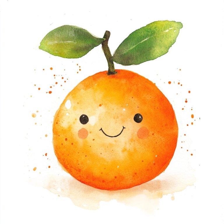 Watercolor Clementine Character