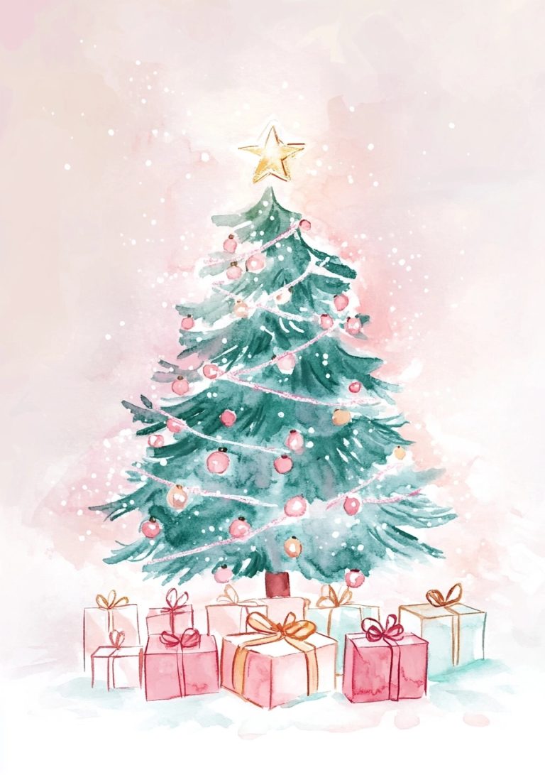 Watercolor Clip Art Christmas Tree