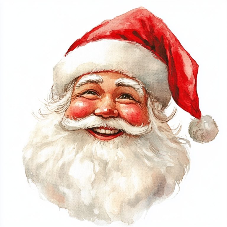 Watercolor Clip Art Santa 1