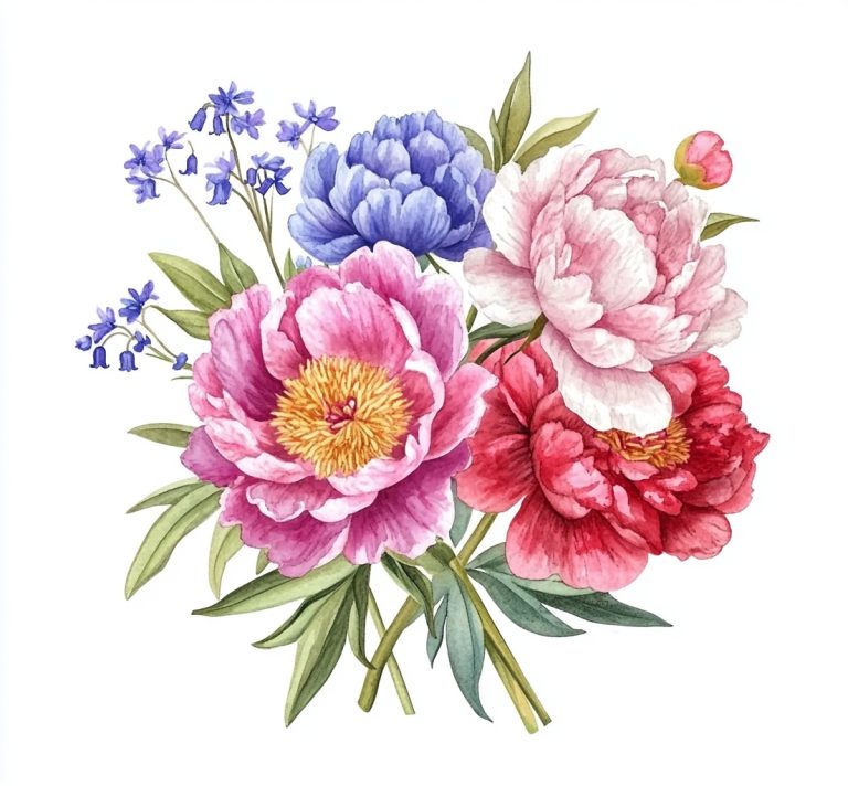 Watercolor Clipart Bouquet