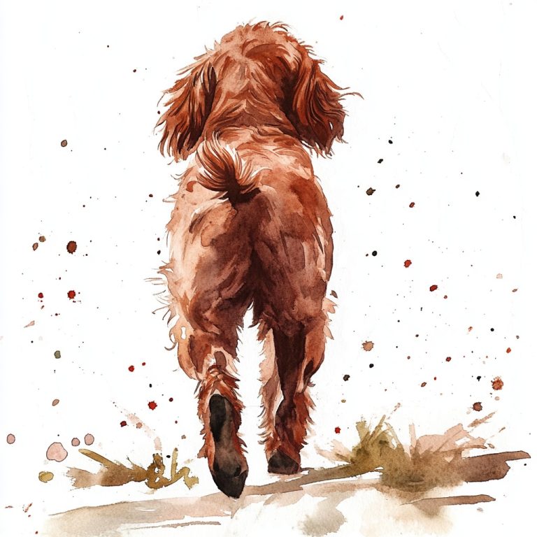 Watercolor Cockapoo Walking Away